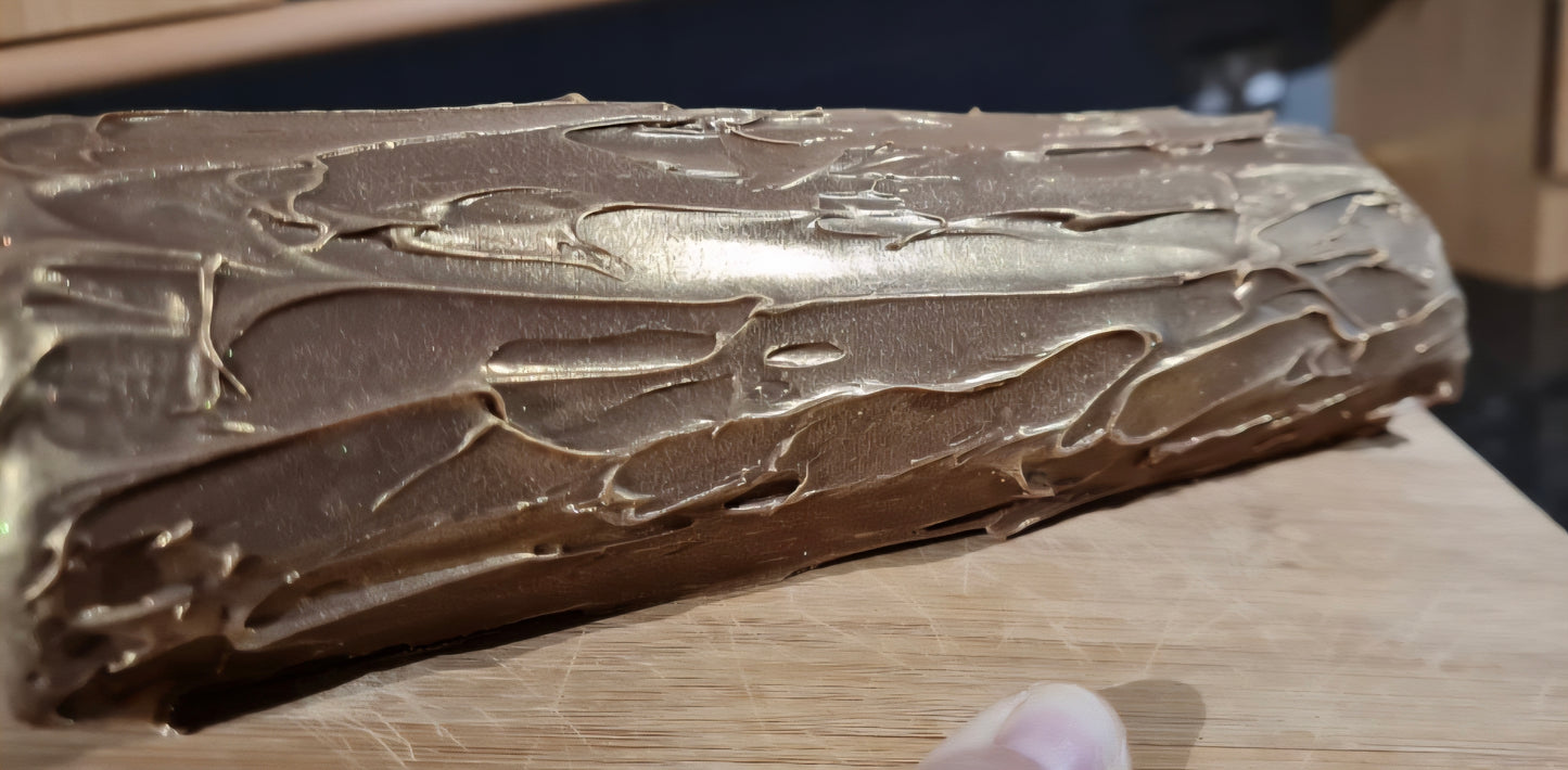 Golden Brownie Yule Log
