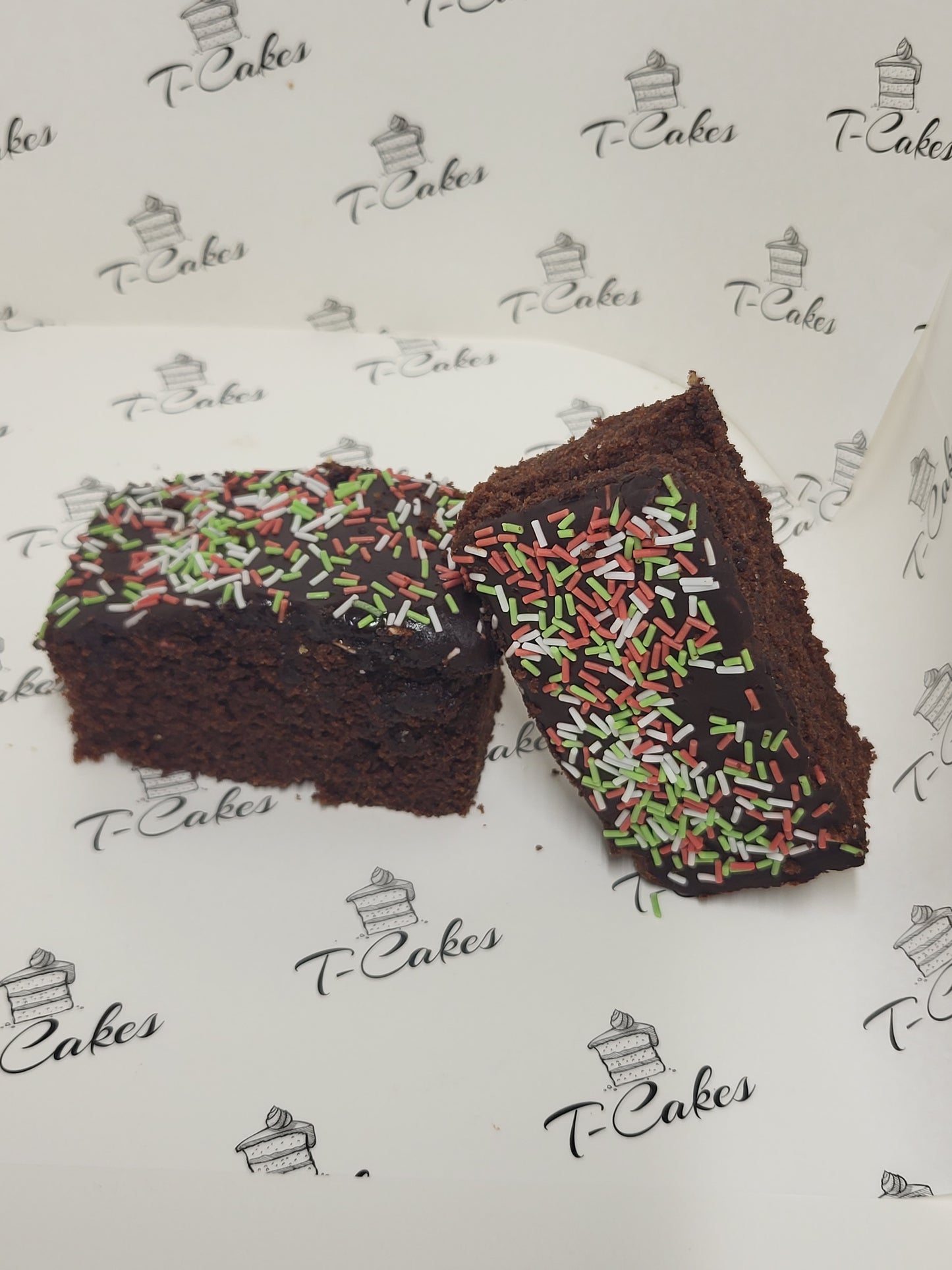 Chocolate Sprinkle Cake Slice