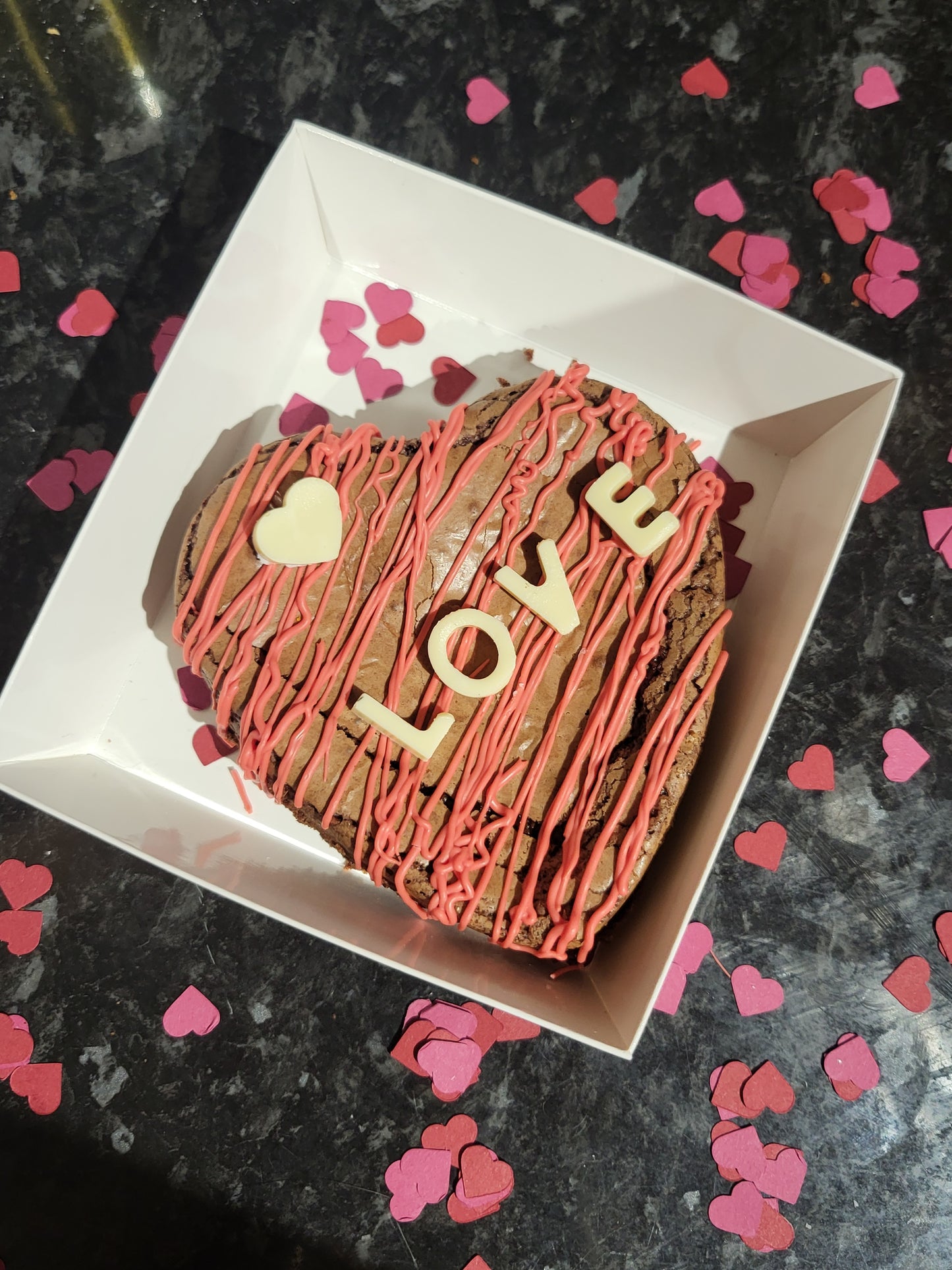 4" heart shaped message brownie - Valentine's special