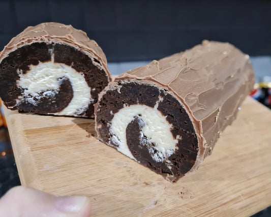 Golden Brownie Yule Log