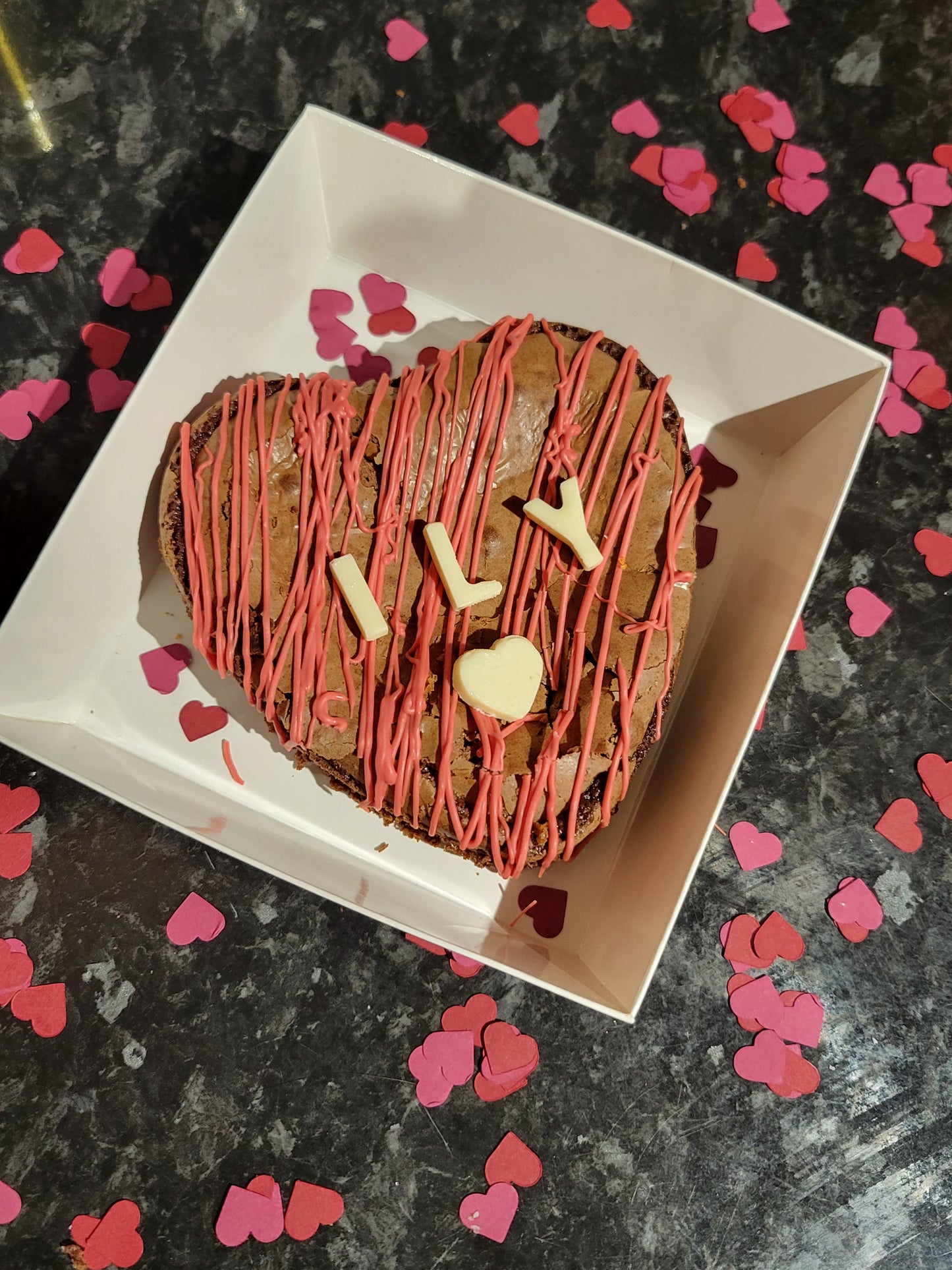 4" heart shaped message brownie - Valentine's special